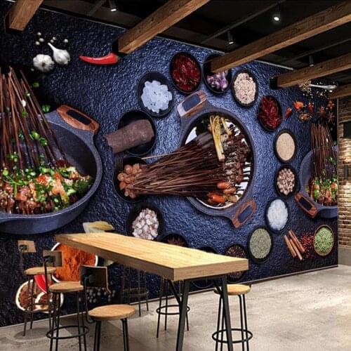 Custom 3D Photo Wallpaper Seasoning Food Decoration Poster Retro Nostalgic Restaurant Kitchen Background Wall Papier Peint Mural