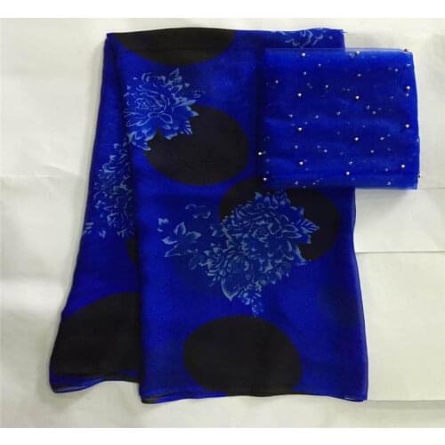 5+2 Yards/set ) African soft silk fabric for garment neat embroidery on the material with swiss voile lace tissu! LXF205