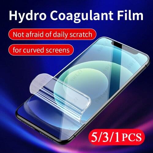 5/3/1Pcs soft full cover for iPhone 12 mini 11 pro XS Max X XR SE 8 7 6 6S plus phone screen protector hydrogel protective film