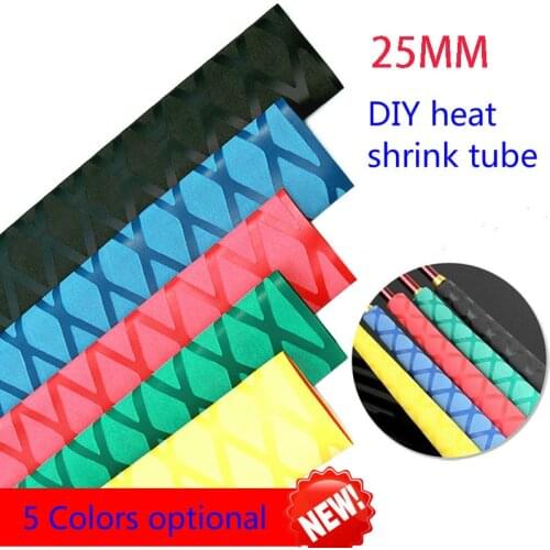 5 Color Fishing Rod Racket Anti-skid Lightning Protection Handle Jacket Insulation Pattern 25mm Heat Shrinkable Tube DIY 0. 5M
