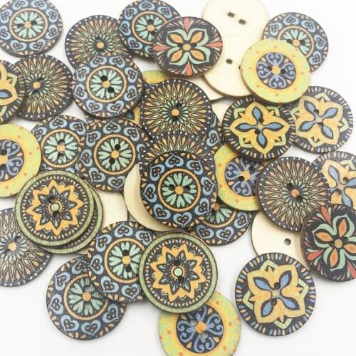 50PCs Scrapbooking Products 2-holes Wooden Buttons For Sewing Clothings Handmade DIY WB730
