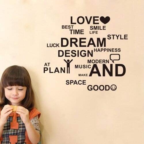 Nursery Decor Quote WallDecal Love Best Smile Life Kids Room Home Accessories Decoration Room Boys Girls Children Poster Y-85