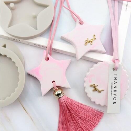 Five-pointed star silicone mould DIY material pendant perforated aromatherapy wax handmade candle moulds making mold