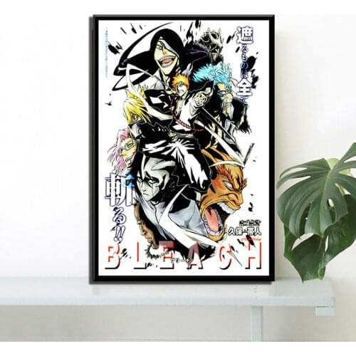 HD Print Kurosaki Ichigo Japanese Anime Silk Canvas Poster Modern Nordic Home Decor