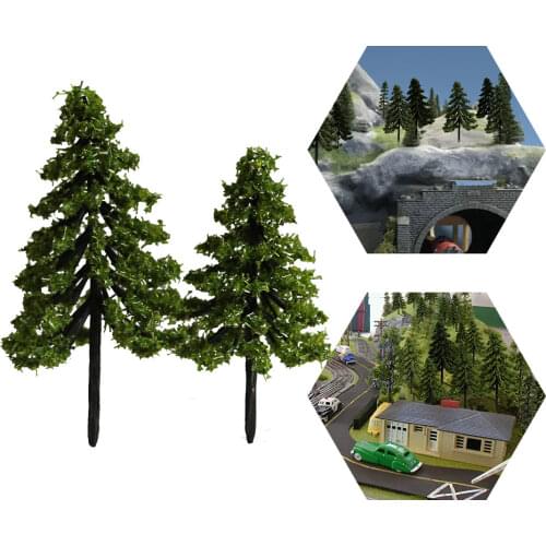 HO N scale Model Railway Pine Miniature Model Plastic Trees Train Railroad Landscape Scenery Layout
