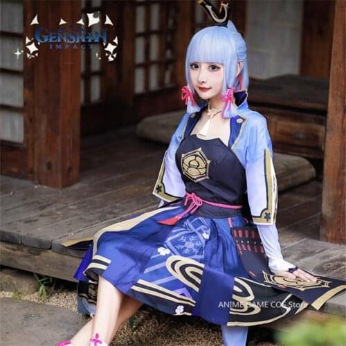 Genshin Impact Missy Kamisato Ayaka Cosplay COS Game Anime Suit Shoes Wig Cosplay Costume Female Full Set Clothing Role Playing