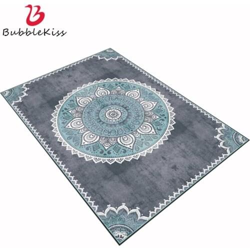 Bubble Kiss Customizable Large Carpets For Living Room New Chinese Style Blue Retro Printing Geometric Design Home Decoration