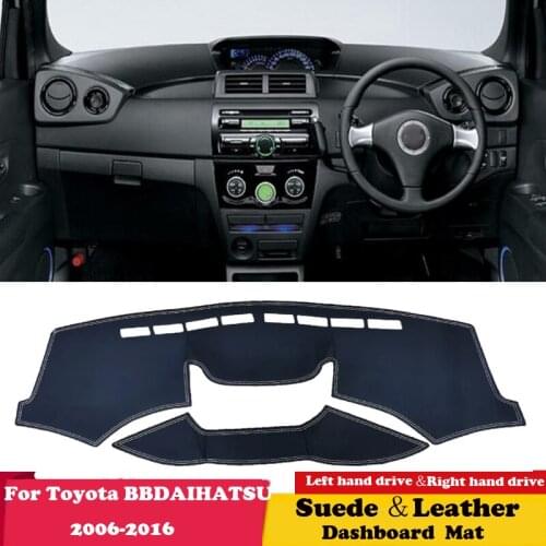 For Toyota BBDAIHATSU COO MATERIA SUBARU DEX 2006-2016 Leather Dashmat Dashboard Cover Pad Dash Mat Carpet Accessories Suede