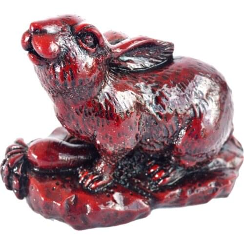 Zodiac Sign of the Rabbite Red Resin Born 1952 1963 1975 1987 1999 20011, J2187