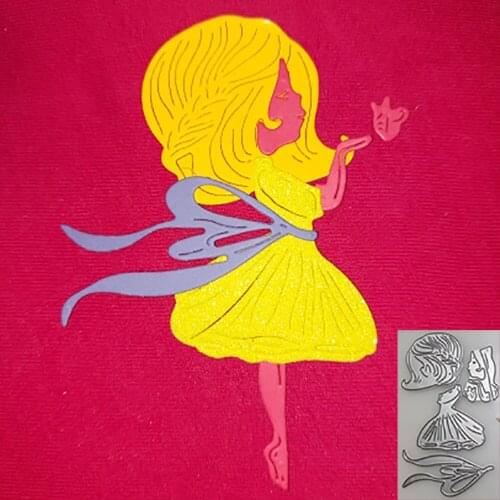 Girl dress metal cutting mold scrapbook template photo album decoration hollow out paper business card template