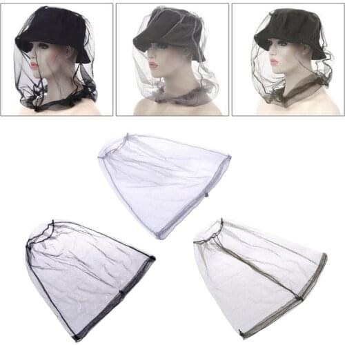 Mosquito Bee Insect Mesh Head Face Protector Fishing Hunting Net Hat Mask U2JB