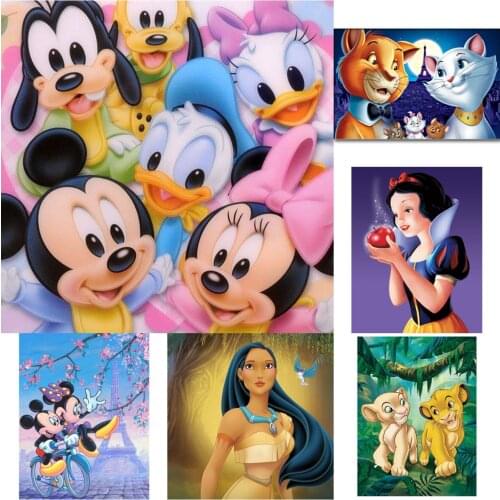 5d Diy Disney Diamond Painting Cross Stitch Kits Diamond Embroidery Diamond Mosaic Home Decor Mickey Lion King Snow White