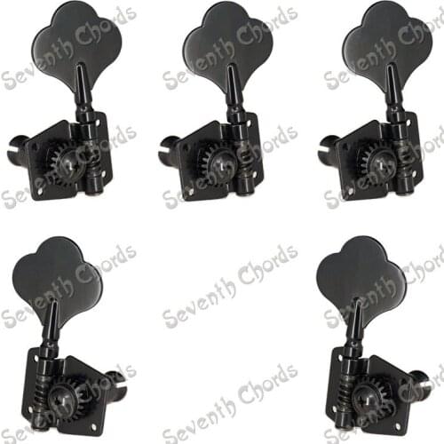 A Set 5 Pcs Open Gear String Tuners Tuning Pegs Keys Machine Heads for 5 String Bass Guitar / 2R3L/3R2L/1R4L/4R1L for choose