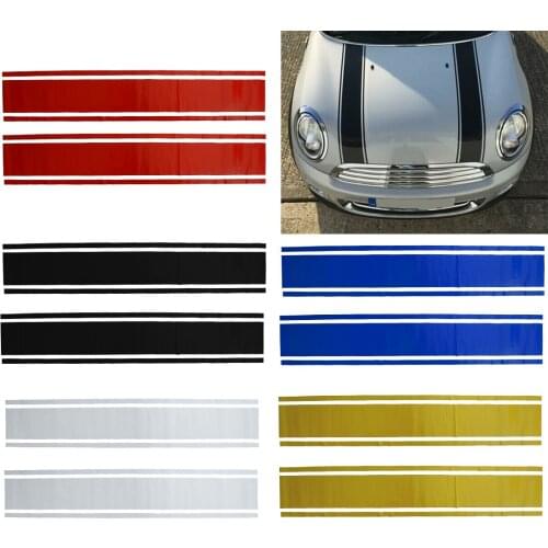 2Pcs Universal 50" Car Truck Hood Roof Rally Racing Stripe Graphic Sticker Decal Decoration Cover Accessories