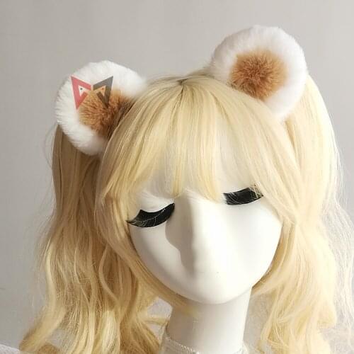 New bear Ears Headwear Hairhoop Stage Performance Prop For Cosplay Christmas Holiday brown white Custom Made
