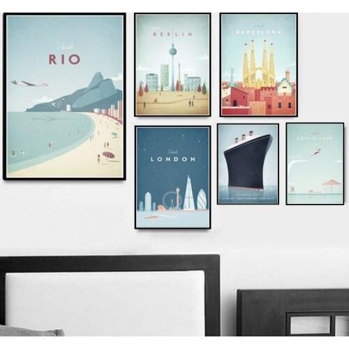 New York Berlin Modern Japanese Art Minimalist Travel City Poster Print Painting Canvas Art Wall Pictures Decor obrazy plakat