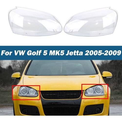 Headlight Lens For VW GOLF 5 MK5 2005 2006 2007 2008 2009 Car Lights Headlight Head Lamp Cover REPLACEMENT GLASS HEADLIGHT LENS