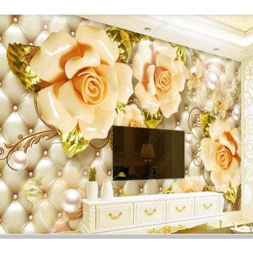 Papel de parede Luxury Flower Jewelry 3d stereo wallpaper mural,living room tv wall bedroom wall papers home decor bar ktv mural