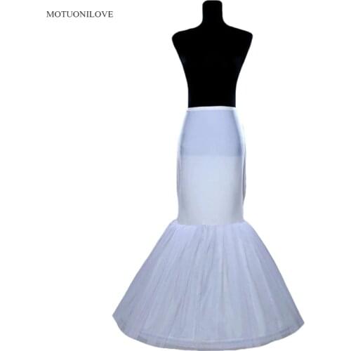 Wholesale Price 1 Hoop Bone Elastic Waist Petticoat For Bridal Mermaid Wedding Dress Crinoline Slip Underskirt in Stock Fast