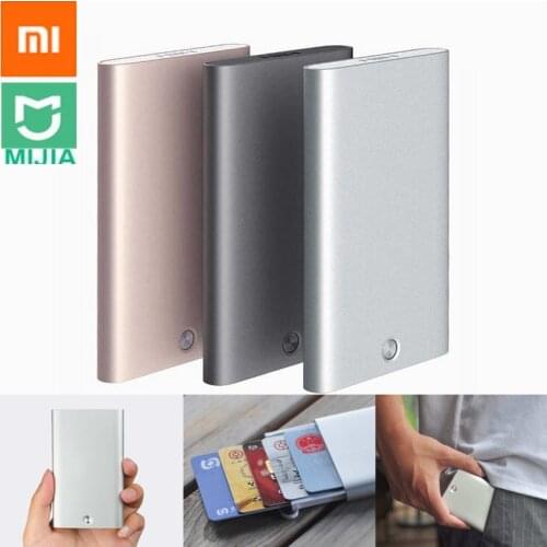 Original Xiaomi MIW Creative Card Case Portable Automatic Pop Up Box Cover Card Holder Metal Wallet For ID Bank Card Credit Card