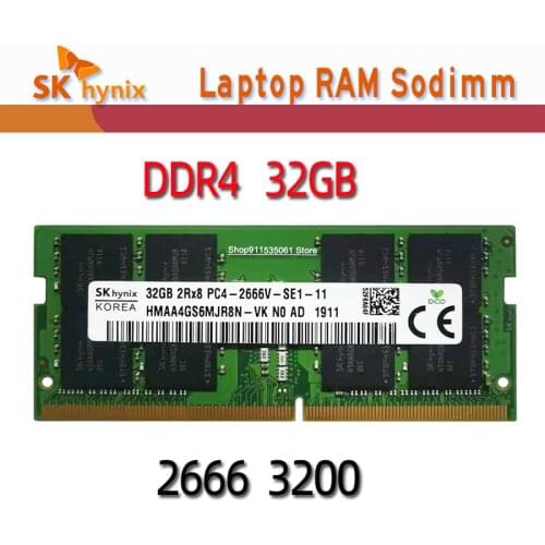 SK Hynix Laptop ddr4 ram 8GB 4GB 16GB PC4 2133MHz 2400MHz 2666Mhz 2400T 2133P 2666v 3200AA DIMM notebook Memory 4g 8g 16g 32GB