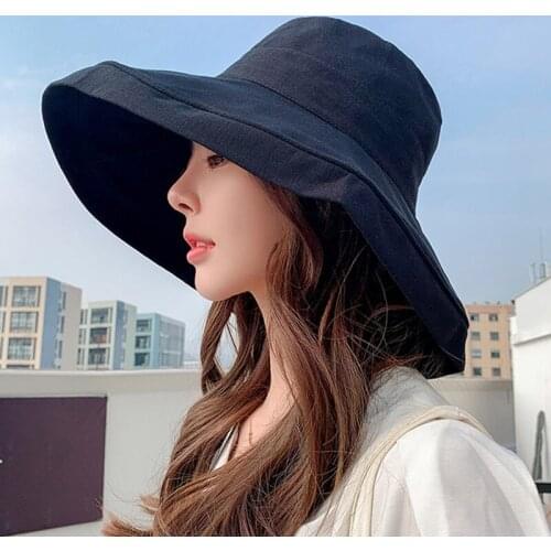 New Summer Foldable Bucket Hat Big wide Brim Fisherman Hat Sunscreen Fishing Hunting Cap Sun Prevent Apparel