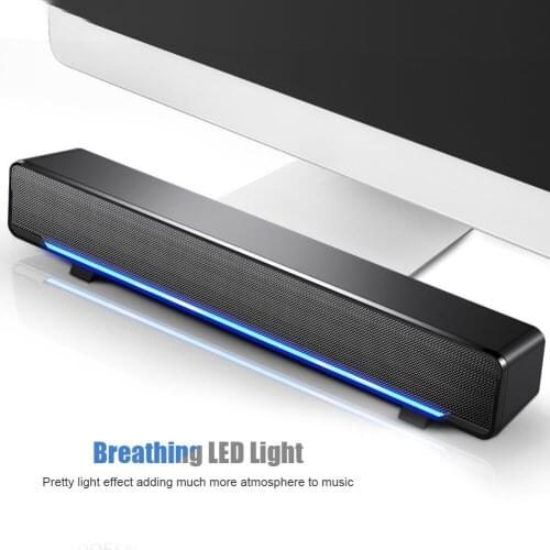 SOONHUA Soundbar Wired Speaker Computer Speaker USB Power Column With Microphone For PC, Phone, Game, Movie Channel 2.0 Speaker