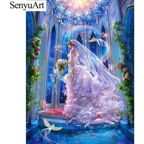 Картины девушек по номерам SenyuArt China At AliExpress