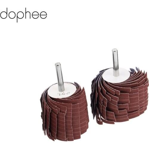 Dophee Dremel Accessories 150-400 Grit Sanding Flap Wheel 6mm Shank Sanding Grinding Sand Paper Shutter Wheel for Rotary Tool