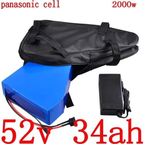 Free customs tax 52V Lithium ion battery 52V 35AH electric bike battery use panasonic cell for 48V1000W 1500W 2000W ebike motor