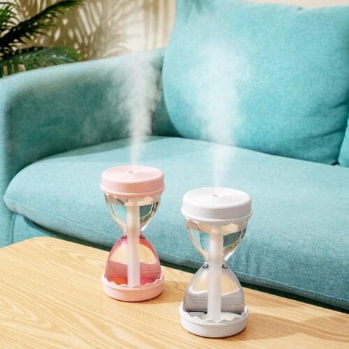 ELOOLE 280ML Hourglass Humidifier USB Mini Air Purifier Humidification Spray Diffuser With Night Light For Car Home Office