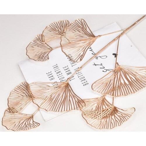 Fan Leaf Plants Artificial Flowers Simulation Plants Ginkgo Leaf Wall Hanging Table Vase Decor Flower Wedding Props Home Decor