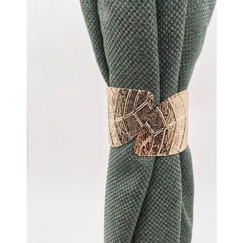 1Pair Curtain Hook leaf Shaped Curtain Tieback Metal Modern European Style Curtain Buckle Curtain Accessories 20cm