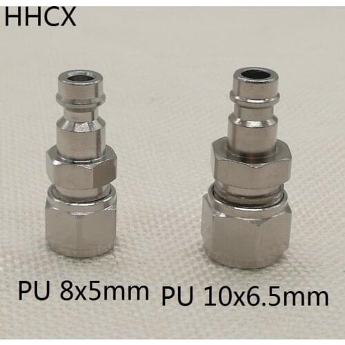 1PCS MINI European pneumatic quick connect Male joint Pure copper pneumatic joint for PU 8*5mm 10*6.5mm