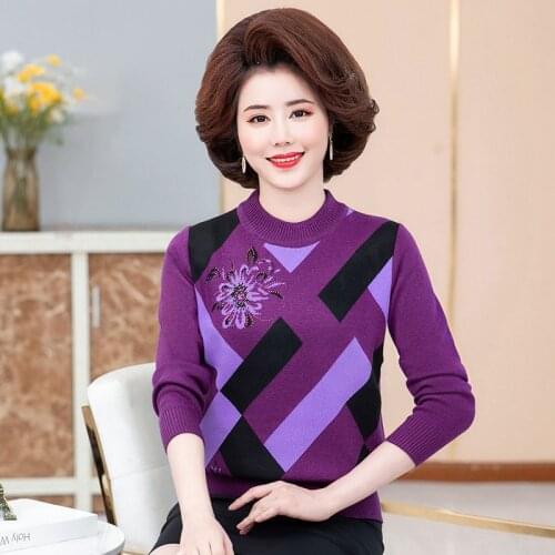 2021 Autumn Winter Thick Sweater Women Knitted Pullover Sweater Plaid Long Sleeve Turtleneck Slim Jumper Soft Warm Pull Femme