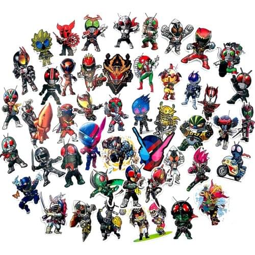 50Pcs Japanese Animation Masked Rider Sticker For Refrigerator Skateboard Suitcase Scrapbook PVC Graffiti Childrens Toy Sticker