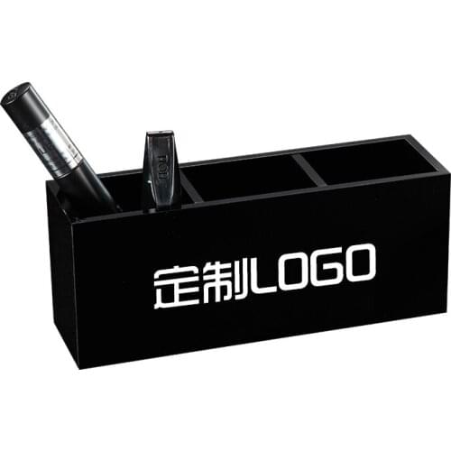 Customized logo Black acrylic cosmetic brushes storage box desktop lipstick organizers jewelry display tray