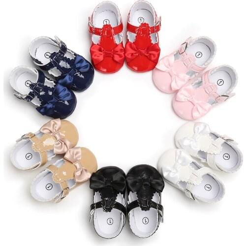 Newborn baby girl butterfly princess shoes soft bottom PU leather children infant baby girl