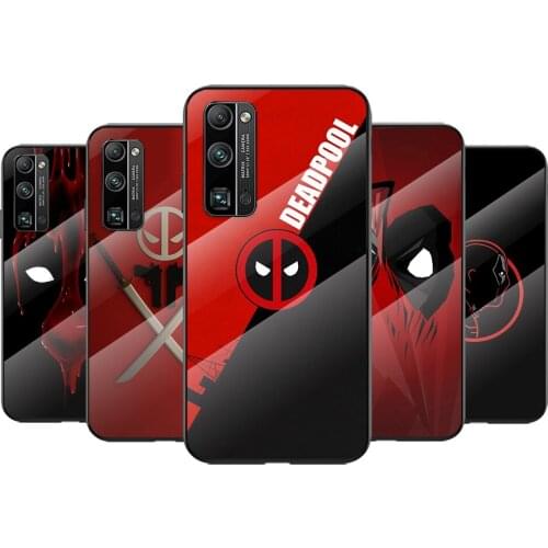 Tempered Glass Cover Deadpool Marvel Cool For Huawei Honor 30 20 10 9X 8X Pro Plus Lite Shockproof Shell Phone Case