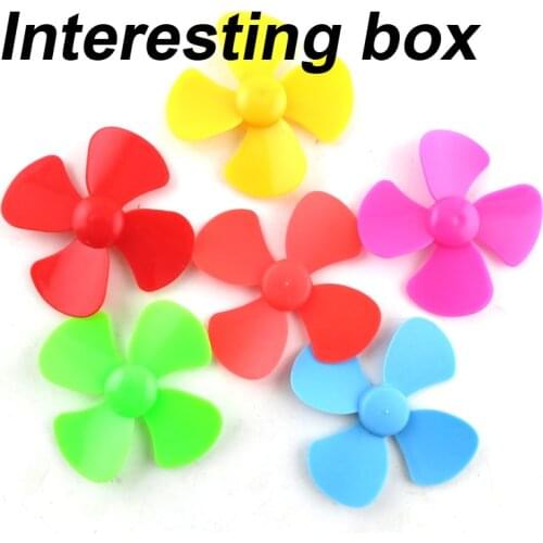 Four-blade propeller, wind blade, plastic toy accessories, DIY technology, windmill model, handmade