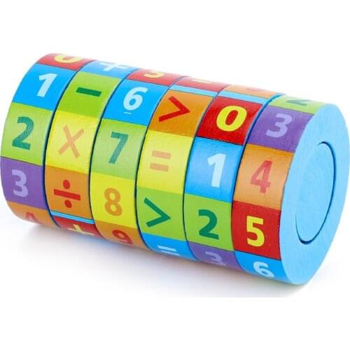 Kid Addition Division Arithmetic Cylinder Puzzle Cube Teaching Aid Education Toy