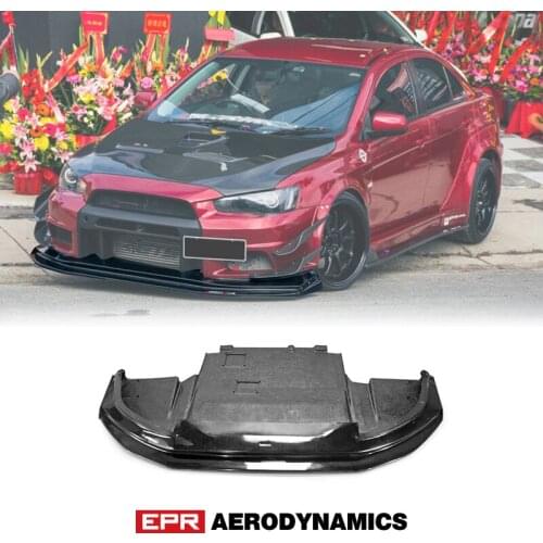 For Mitsubishi EVO 10 VRS Wide Ver. Style Fiberglass Front Lip With Diffuser FRP Fiber Glass Bumper Splitter With Undertray Kit