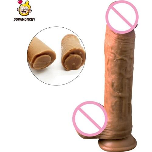 DopaMonkey Double Layer Silicone Realistic Penis Skin feeling Big Dildo With Suction Cup Sex Toys for Woman Realistic Dick Adult