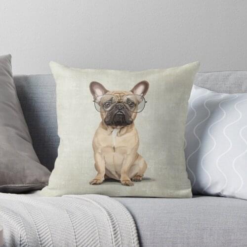 Mr Bulldog Throw Pillow Cushion Cover Polyester throw pillows case on sofa home living room car seat decor 45x45cm