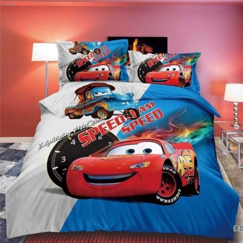 McQueen Cars Kids Boys Girls Bedding Set Disney Cinderella Frozen Anna Elsa Princess Spider Man Duvet Cover Bed Sheet Pillowcase