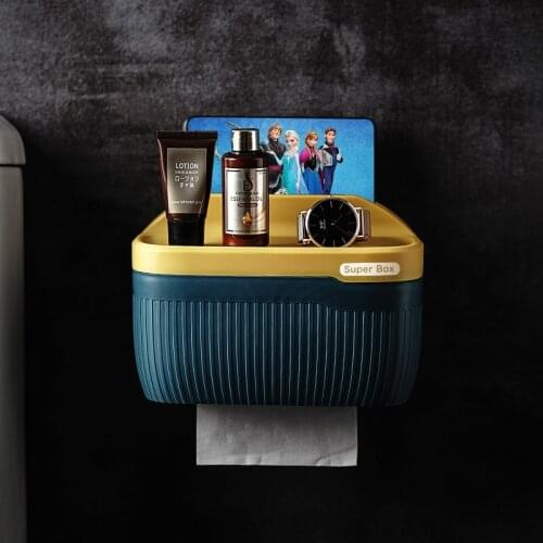 Toilet tissue box single layer shelf without punching toilet waterproof paper roll paper tube bathroom storage rack