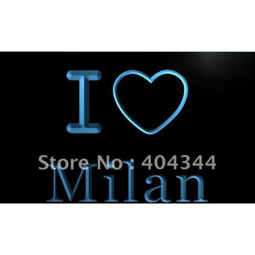 LB852- I Love Milan Bar Beer Display NR LED Neon Light Sign home decor crafts