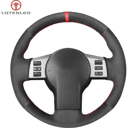 LQTENLEO Black Suede Car Steering Wheel Cover For Infiniti FX FX35 FX45 2003-2008 Nissan 350Z 2003 2004 2005 2006 2007 2008 2009