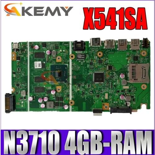 Akemy X541SA Laptop motherboard for ASUS VivoBook Max X541SA F541S original mainboard 4GB-RAM N3710 CPU