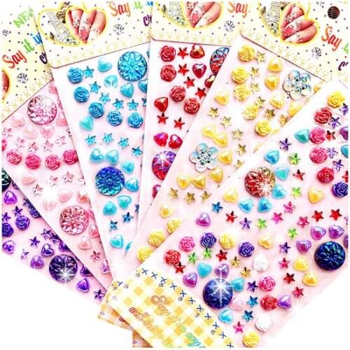 New Acrylic Diamond Stickers Handmade DIY Decorative Shiny Gemstone Crystal Crafts Stickers Kids Childrens Gift Toys
